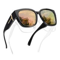 Black Frame Gloden Mirrored Lens