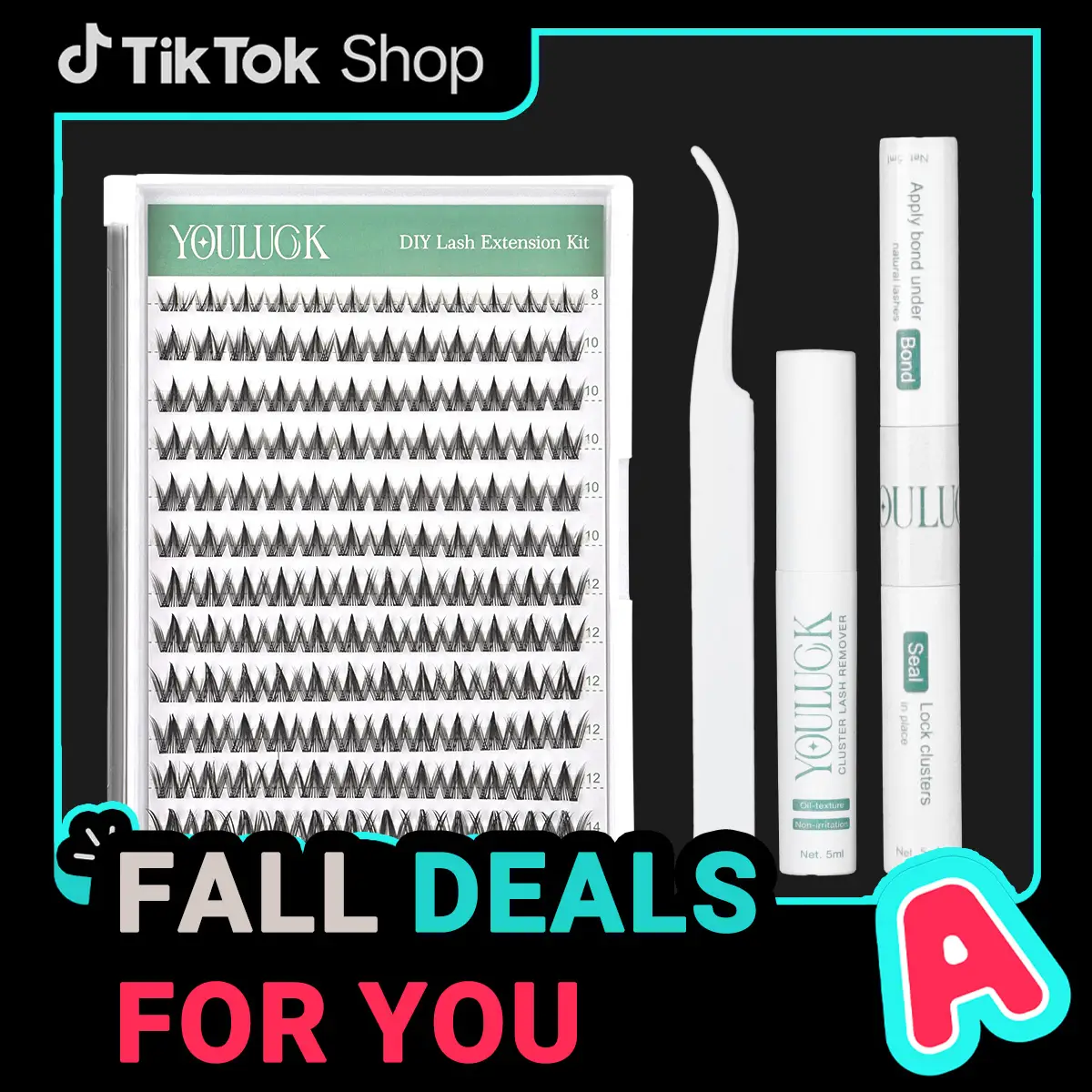 YOULUCK Manga Lash Clusters Individual Lashes Waterproof and Windproof Long-Lasting Lashes with Ultra-Thin Invisible Band Bond & Sea l& Remover Makeup