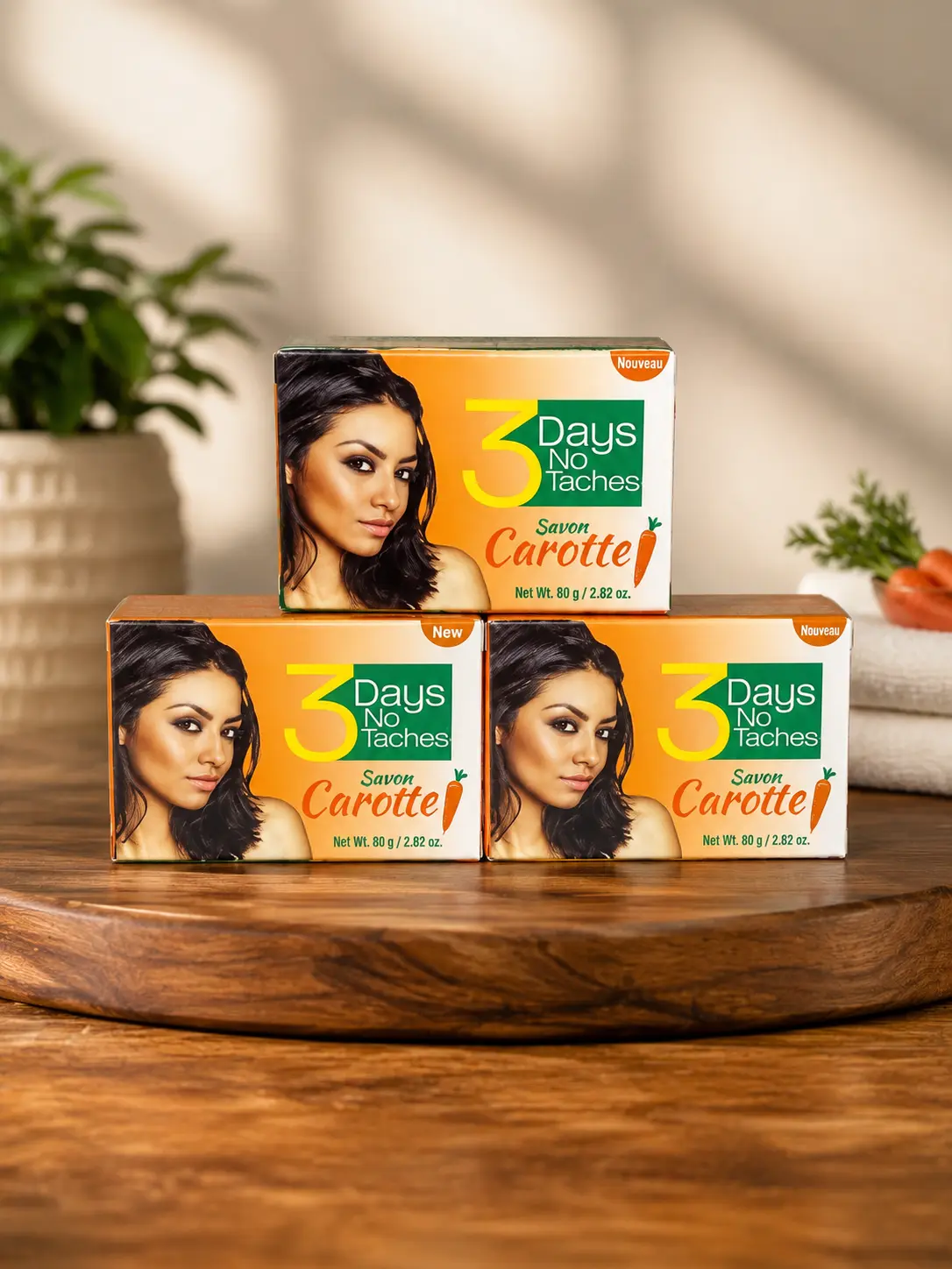 3pcs 3 Days No Taches Daily Care Bar Soap  (80g Each)
