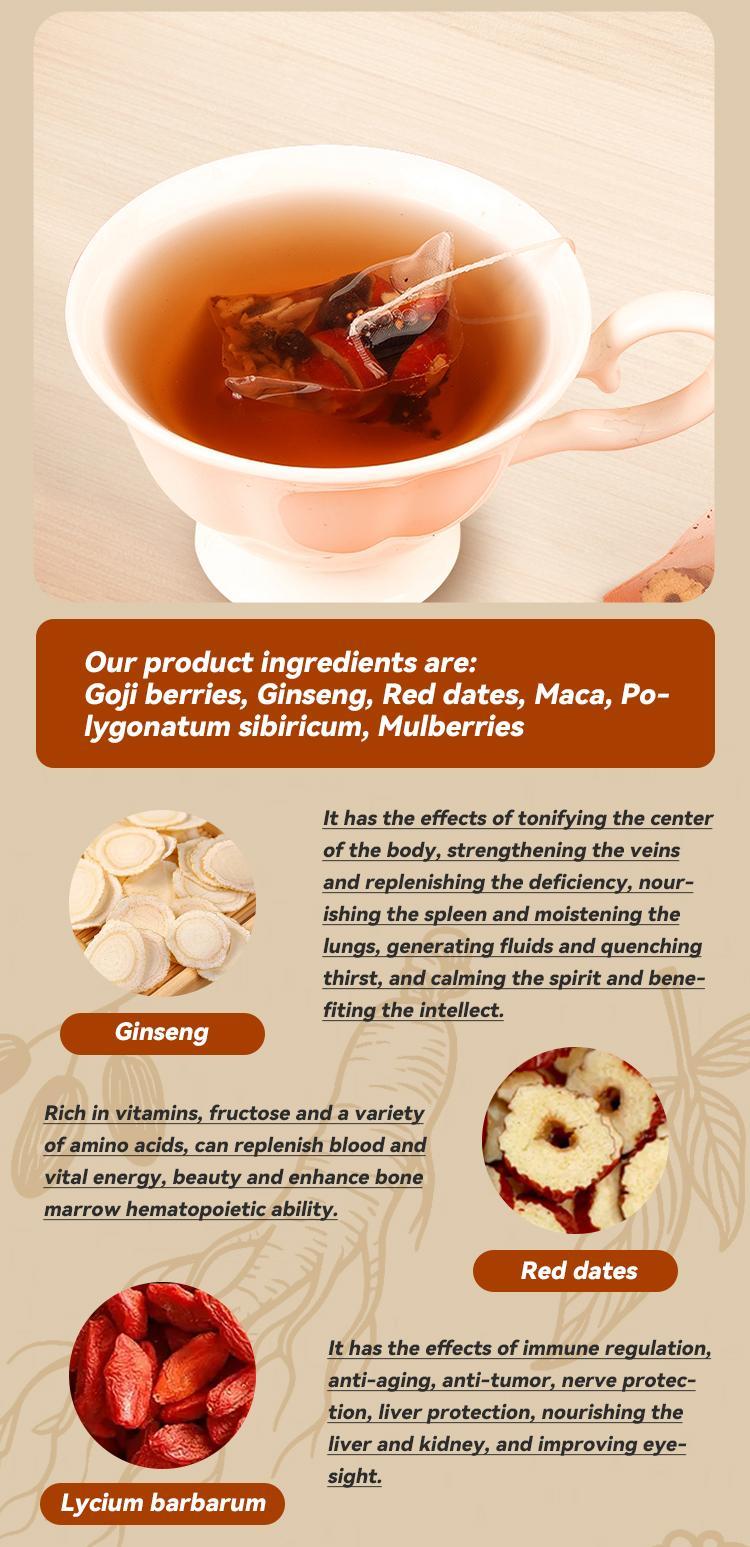 Kidney Tea Formula Ginseng Five Treasure Tea 2PCS (5g x 30 Bags x 2) Natural Herbal Kidney Support Tea for Men & Women Traditional Chinese Wellness Beverage Detox Cleanse Organic Ingredient Daily Healthy Tea Value Pack