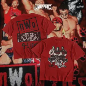UNDISPUTED nWo Wolfpac Heavy Cotton Shirt WWE Tshirt Wrestling nWo Red And Black Fan Apparel Menswear Direct-to-garment Breathable Printing
