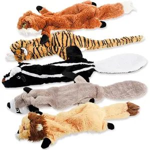 Dog Squeak Toys No Stuffing Plush Chew Toy Bundle for Small Medium Large Breed Chewers Durable Squeaky Interactive Puppy Teething Toy to Keep Dogs Busy Best Birthday Gift