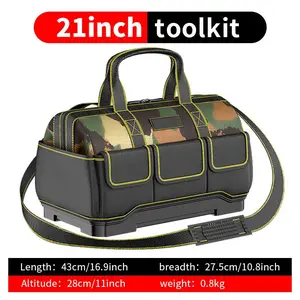 Professional Electrician Tool Bag, 1 Count Waterproof Multi-pocket Durable Oxford Tool Bag, Wear-resistant Tool Organizer for Outdoor