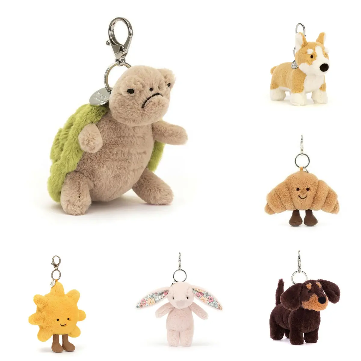Cute Jellycat Mini Plush Bag Charm Keyring, Adorable Soft Stuffed Animal Accessory, Trendy Backpack Pendant, Best Birthday Gift for Kids & Collectors