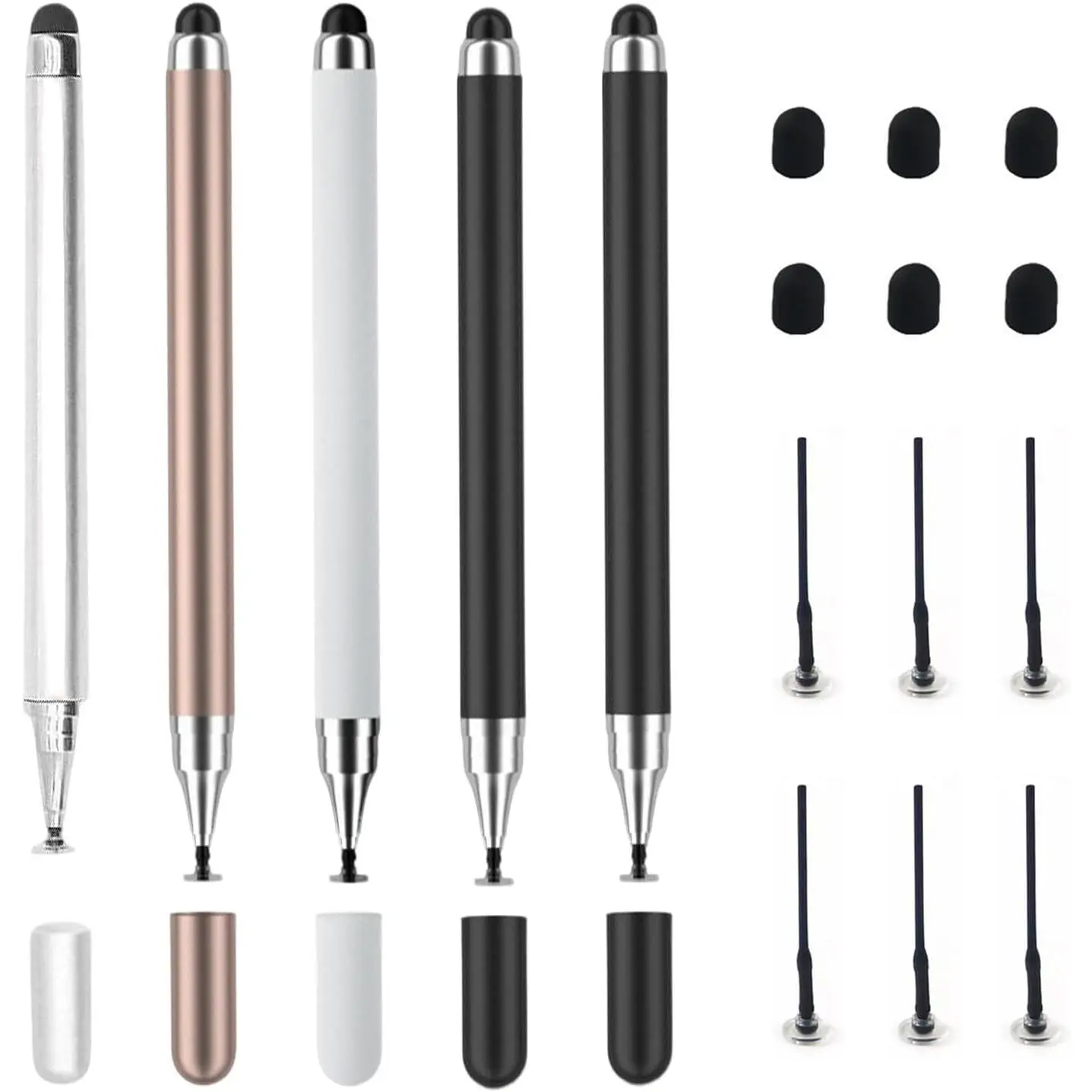Stylus 3-Pack Tablets Stylus Pen for All Touchscreen with Precision Disc Tip, 2-in-1 Universal Stylus Compatible with Android, iOS, and Phone– Perfect for Writing, Drawing, and Note-Taking