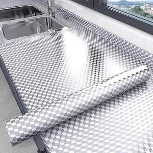 Kitchen Cabinet Oil-proof Sticker, PVC Wall Sticker, Decorative Vinyl Wallpaper for Home Kitchen Living Room Bathroom, Peel And Stick Wallpaper Designs