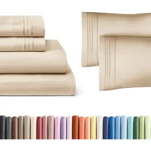 Wheat 4- Sheet Set & Pillowcase Bedding Bundle ( Size) - Complete  Sheet Set & 2 Pillowcases with Deep Pockets up to 16 inches - Comfy, Hotel Luxury Quality - Soft, Breathable & Cooling