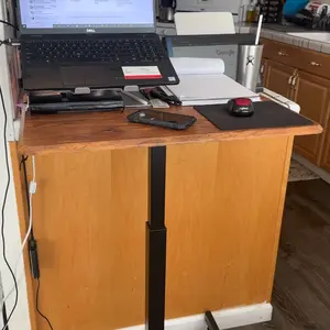 Small Mobile Rolling Standing Desk - Overbed Table, with Wheels, Adjustable Work Table, Rolling Desk Laptop Computer Cart for Home, Office, Classroom