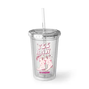 Personalized Yee Haw Cowgirl Acrylic Cup, Fun Drinkware for Cowgirls, Custom Tumbler for Parties, Gift for Rodeo Lovers, Summer Sipper