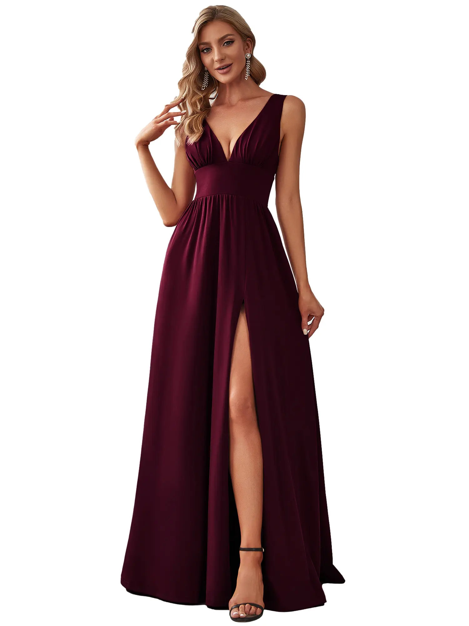 Ever-Pretty 2026 Spring Dress Maxi Dress High Slit Sleeveless V-Neck Empire Waist Formal Party Bridesmaid Elegant Comfort , 0168B - TikTok Shop Ever-Pretty 2026 Spring Dress Maxi Dress High Slit Sleeveless V-Neck Empire Waist Formal Party Bridesmaid Elegant Comfort , 0168B - TikTok Shop