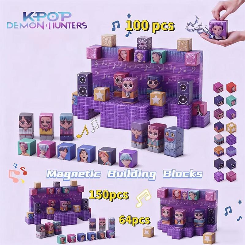 K-Pop Hunter Girl Team Magnetic Building Blocks, Magnetized Construction Set, Fun and Educational Toy for Kids, Perfect Gift Idea