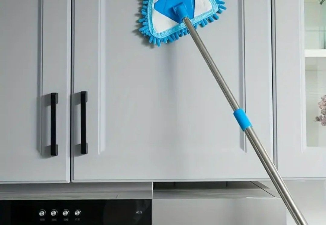 1pc 360° Rotating Triangle MOP Adjustable Retractable Handle Wet Dry Cleaning for Floors Walls Tiles Cars Durable Plastic Construction Ergonomic Grip Sleek Mop Design Easy Clean Material Multi Surface Cleaning Tool