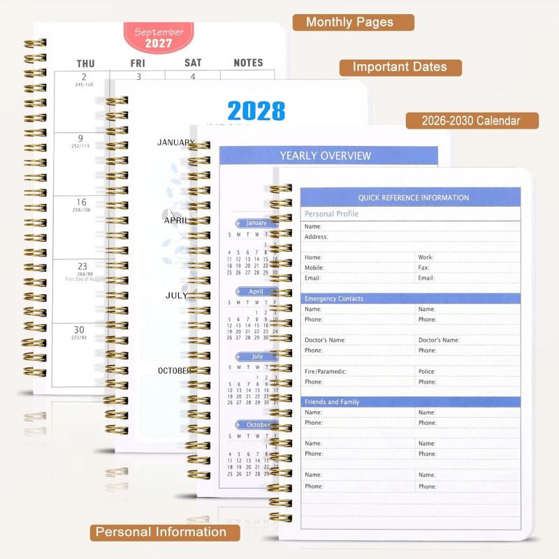 2026-2030 Monthly Planner/Calendar - January 2026 to December 2030, 5-Year Monthly Planner, Large Purple Flower Theme Cover Design Notebook, Yearly Calendar Planning, Monthly Tabs, 60-Month Calendar, 5.5 x 8.3 inches, 71 Sheets/142 Pages Thick Paper, Elas 2026-2030 Monthly Planner/Calendar - January 2026 to December 2030, 5-Year Monthly Planner, Large Purple Flower Theme Cover Design Notebook, Yearly Calendar Planning, Monthly Tabs, 60-Month Calendar, 5.5 x 8.3 inches, 71 Sheets/142 Pages Thick Paper, Elas