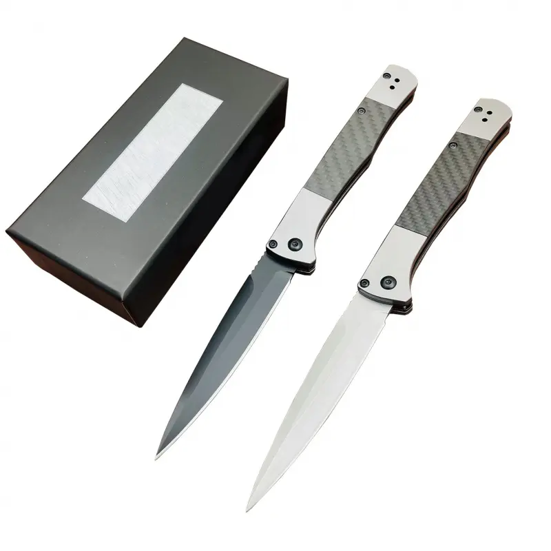 4170BK Carbon Fiber Aluminum Folding Pocket Paring Knife, Portable Multifunctional Fruit Cutting Tool with Gift Box