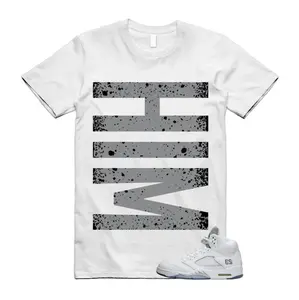 White Metallic Sneaker Match Shirt, White Metallic 5 Style Graphic Tee, Casual Streetwear Cotton Top, Unisex Fashion Tee