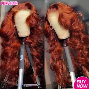 Bling Hair Reddish Brown Wig Body Wave 13x6 HD Lace Frontal Wigs Brown 13x4 HD Lace Front Human Hair Wigs For Women 100% Human Hair