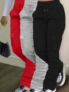 women's solid drawstring elastic waist sweatpants, casual pocket design jogger pants for daily wear, ladies bottoms for all seasons, active wear, athletic pants for women, leg joggers, sports pants