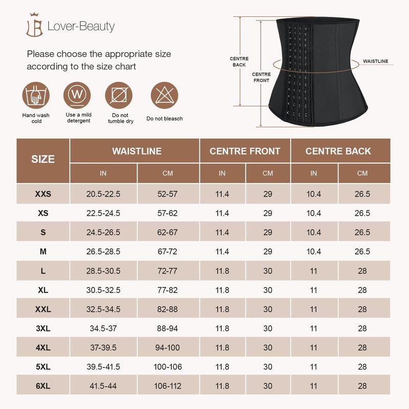 FeelinGirl Waist Trainer for Women Latex Waist Cincher Corset LatexPlus Size Shapewear 3 Hooks Cincher Garment Compression tummycontrol Womenswear Underwear Springtok