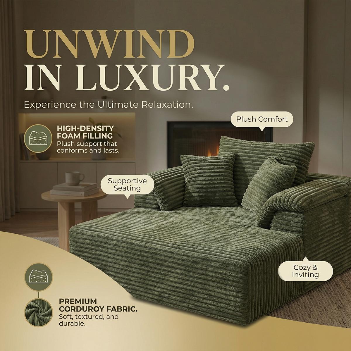 Oversize 61"multi-function combination sofa bed (cloud couches) - modern leisure chair, which can be converted into a bed without assembly, is made of plush fabric, suitable for small space, apartment, guest room, and can be selected in multiple colors