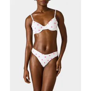 Betsey Johnson MINI BOWS BIKINI SET WHITE