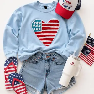 Heart American Flag Fluffy Patch