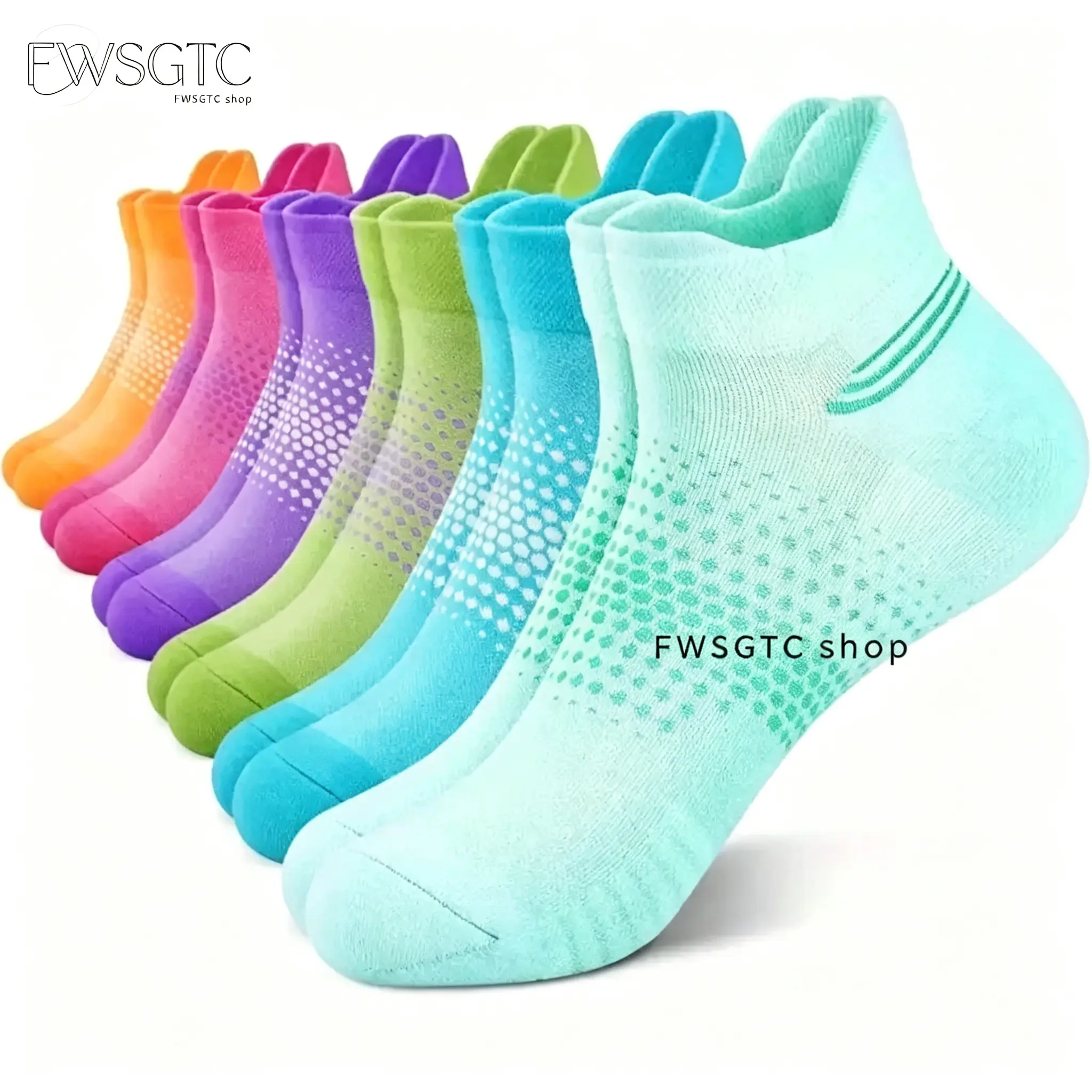 Viral Women’s 6-Pack Low Cut Compression Ankle Socks, Shock-Absorbent Cushion & Ergonomic Arch Support, Air-Permeable Athletic Socks Ideal For Gym Sessions, Outdoor Sports Exercises And Comfortable All-Day Daily Foot Care