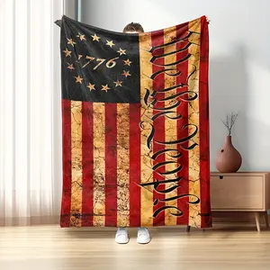 Patriotic American Flag Throw Blanket Soft, Cozy Flannel for Couch, Bed, Office Sofa Bedroom Dorm Car Travel Home Naps Outdoor All-Season Gift for Men Women Boys Girls