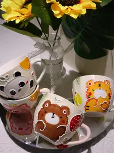 Strawberry Bear Handmade Ceramic Cup