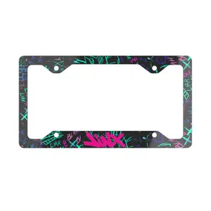 Jinx Graffiti Arcane League of Legends Metal License Plate Frame - Punk Rock Gamer Car Decor