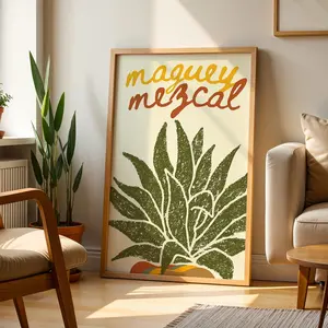 Mezcal Mexican Kitchen Wall Art, Mexican Culture Print Mexican Retro Vintage Mexico Kitchen Poster Mexican Art Printing Mexican Folk Poster, Room Decor, Unframed