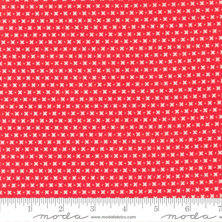 Fabric Moda Geranium Crosses Sincerely Yours by the Quarter Yard 37613-13