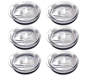 6 Pack 20 oz Skinny Tumbler Replacement Lids Plastic Splash Covers tops for 20 oz coffee cup lids Clear Cup Covers for 2.64 Inch Mouth Tumbler Cooler