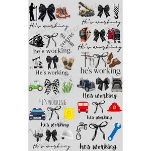 HE'S WORKING PREMADE GANGSHEET  - 22X36  DTF TRANSFERS - DIRECT TO FILM