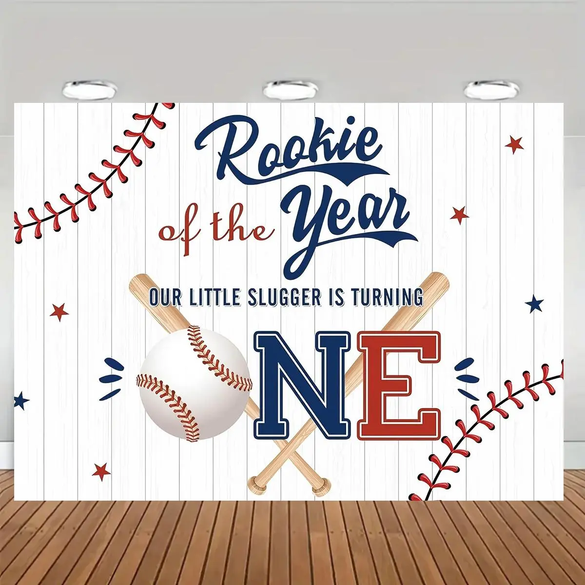 Baseball Themed Party Banner, Baseball Pattern Backdrop, Photo Background Cloth, Indoor & Outdoor Decoration Supplies for Home Party, Ornaments