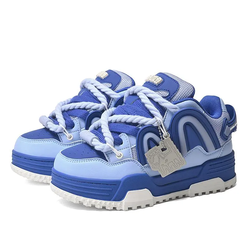 Q-AND multi-functional casual sports shoes come in five colorways. The thick-soled breaded shoes are comfortable and breathable. The trendy thick LACES design is simple and versatile, making them suitable for both men and women