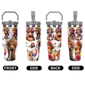 Portable 30oz Stainless Steel Vacuum Insulated Travel Mug with Lid, Perfect Gift for Valentine's Day Christmas Halloween