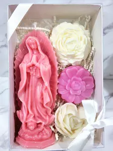 Virgen de Guadalupe Medium Candle Set - Handmade Candles for Mothers Day, Ideal Gift Set for Decorative Decoration