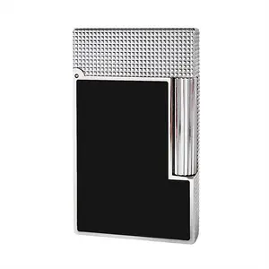 DUPONT 1:1 Sliver Diamond head Bussiness Lacquered Metal lighter Porfect Gift Cling Sound gifts boyfriend