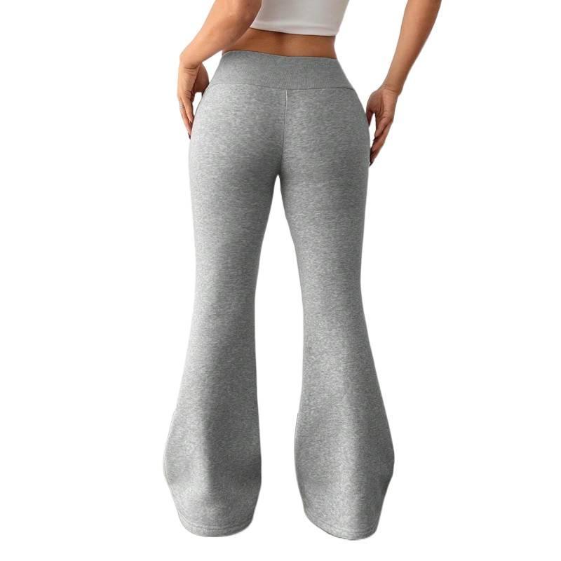 Yoga Thermal Lined Flared Sweatpants: Casual Low-Waist Drawstring Elastic Sports Pants for Fall & Winter no zippers musical fan hoodie juicy jeans Women's Crop Top and Skinny Pants Set winter clothes women jennifer body jacket japanese denim wide leg wing
