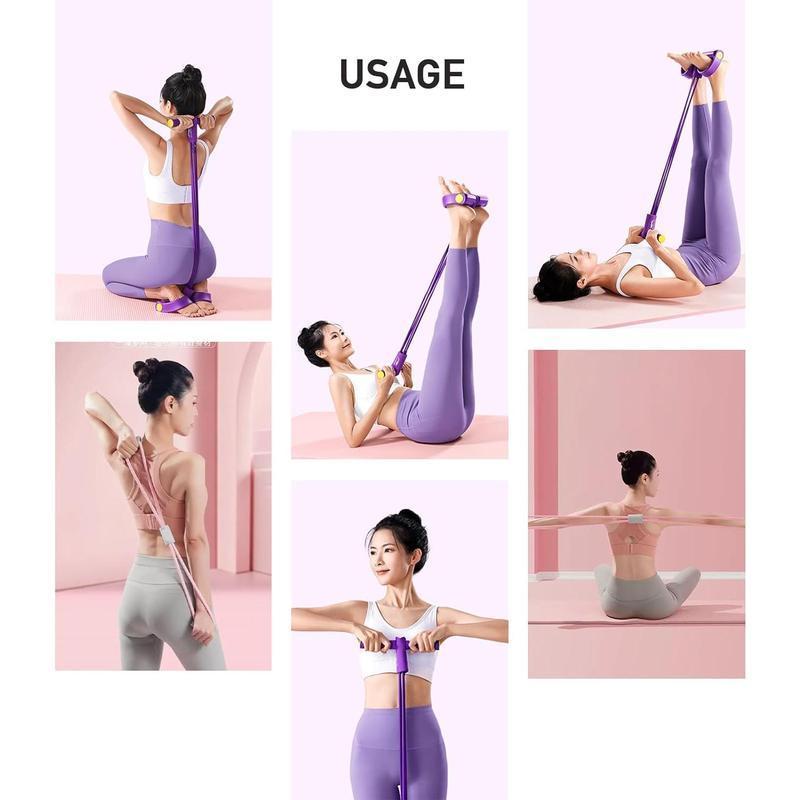 Manual Tension Training Pedal Resistance Band, Eco-Friendly Natural Latex Yoga Stretching Band, Multifunctional Adjustable Elastic Band for Home Gym Arm & Waist and Abdomen Training, Exercise Equipment, Suitable for Both Men and Women