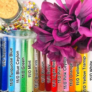 11/0 Czech Preciosa Seed Beads 30g Tubes - Variety of Colors Including Navy, Sapphire, Blue Turquoise, Green, Brown Iris, Pink, Yellow, White & Crystal Clear and Options of Silverlined Colors