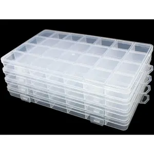 4Pcs 28 Grids Clear Plastic Bead Organizer Box, Fishing Tackle Box Compartment Organizer for Jewelry, Art Craft, Bead Storage Containers - Tools & Hardware.