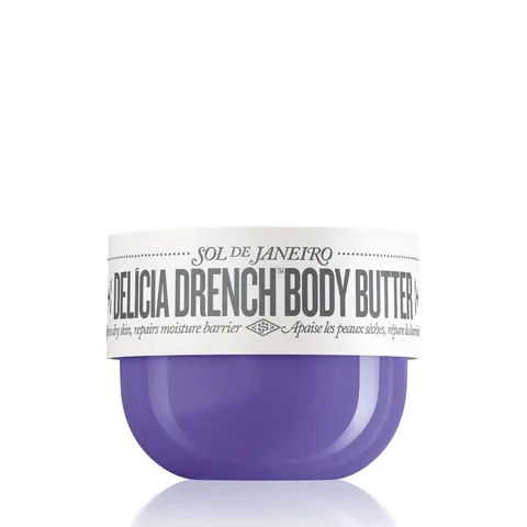 Sol de Janeiro Delícia Drench Body Butter Moisturizer - Bacuri Butter & Hibiscus, 48-Hour Moisture Lock, Velvety Finish, Vanilla Orchid & Sheer Sandalwood Notes - Skin Repair, Soothing, Restore Body Care Products
