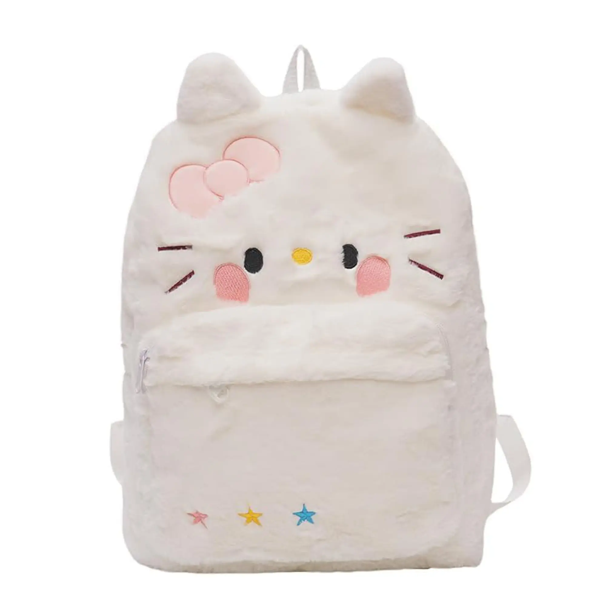 Kawaii Fuzzy Backpack - Y2K Cute Chic Cartoon Furry Daypack Bookbag for Daily Shoulder Carry