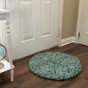 Hand-knit braided chunky knit  rug