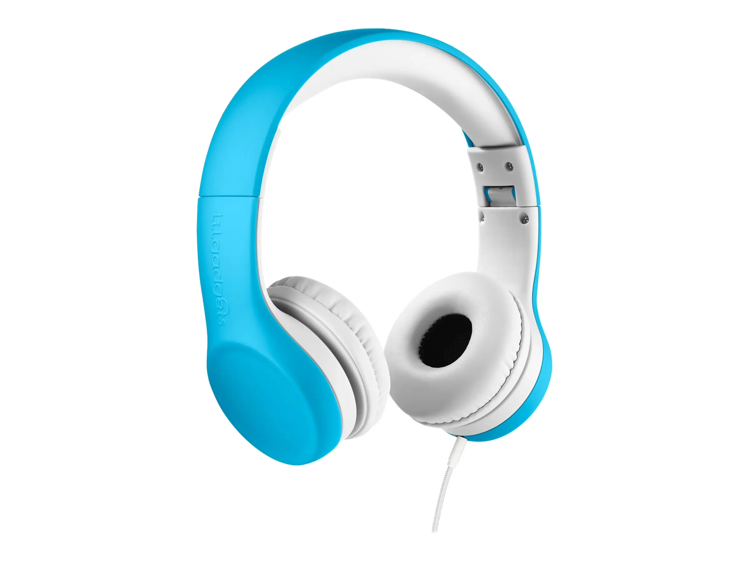 Lilgadgets Connect+ Kids Headphones Wired with Microphone, Volume Limiting for Safe Listening, Adjustable Headband, Cushioned Earpads for Comfort, Toddler Headphones, Blue LilGadgets