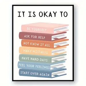 Mental Health Poster Feelings Chart Classroom Decor Motivational Be Yourself Growth Mindset Poster Positive Affirmations Wall Therapy Office Decor
