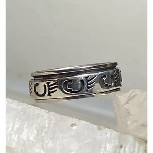 Bear Claw ring size 14.75 spinner southwest band sterling silver women men