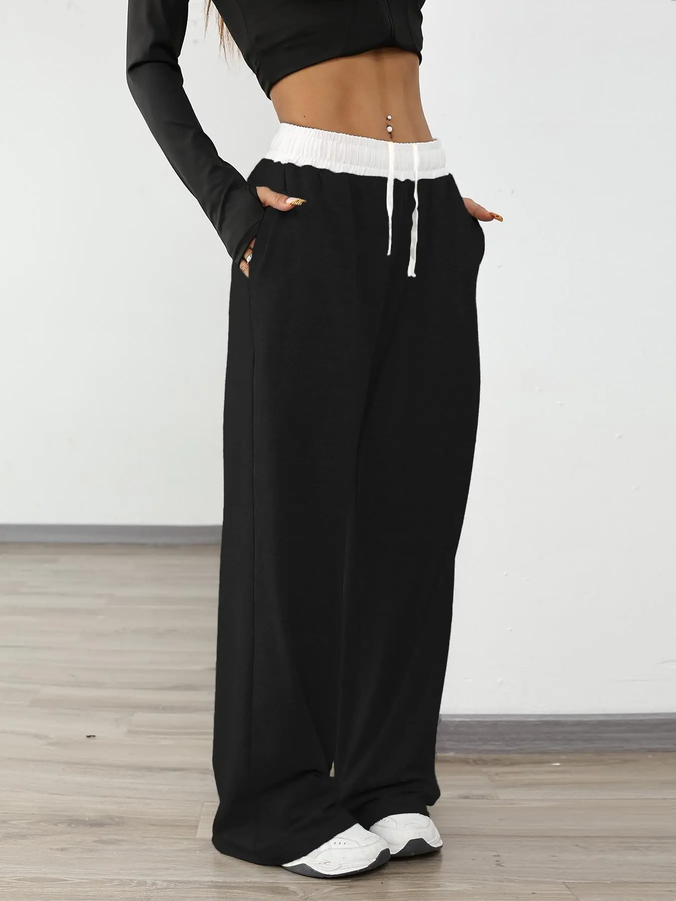 Women's Colorblock Print Drawstring Waist Casual Comfy Sporty Sweatpants,  Casual Elastic Waist Jogger Pants for Outdoor Daily Wear, Ladies Bottoms  for All Seasons, Casual Street Sweatpants - TikTok Shop