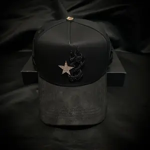 El Barbas B Star Rose Gold Cap - Drop Premium Limited Edition Black Premium High Quality Visor Unique and Exclusive Design Details with a Touch of Elegance and Sophistication Drop